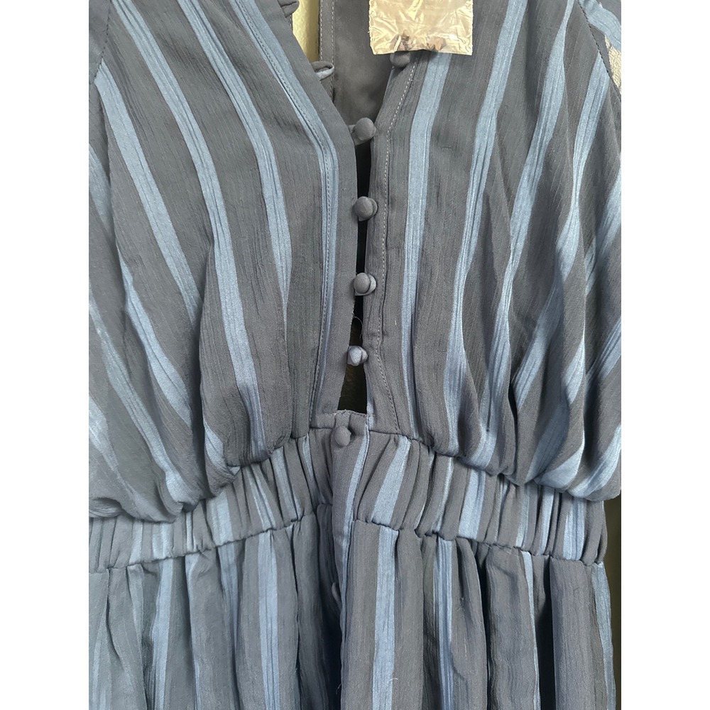 ASOS Navy Striped Midi Dress - Picture 3 of 4
